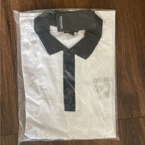 True Religion Men’s SS Polo White w Buddha Logo XL NWT